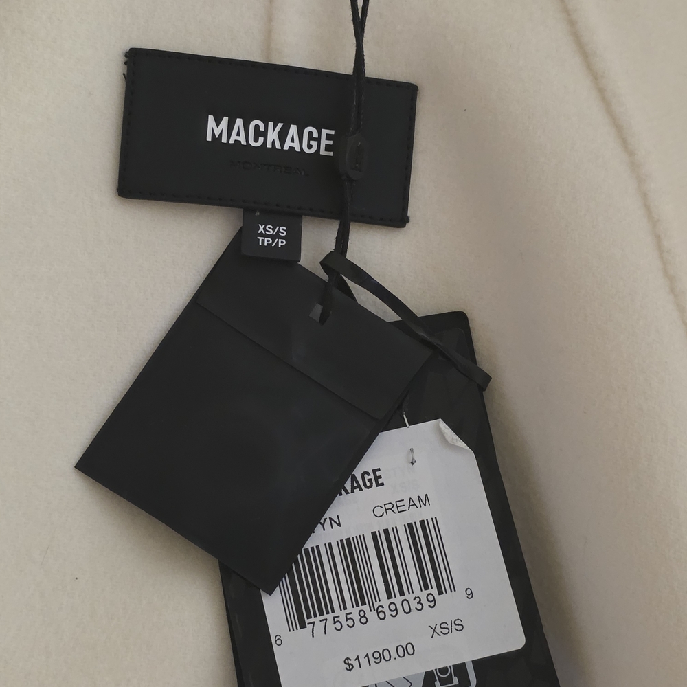Mackage Cream Hooded Cape Coat - Picture 3 of 9